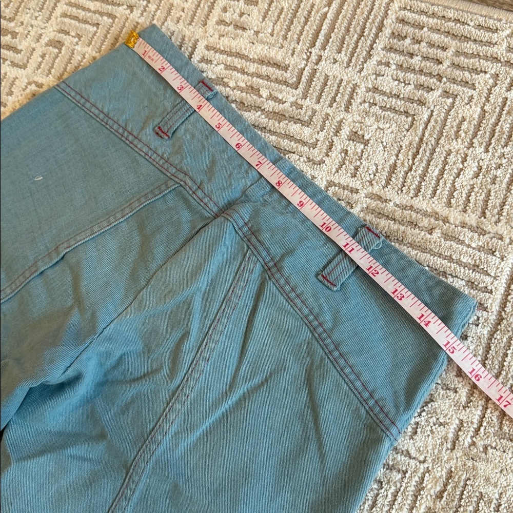 New Digs Vintage 70s Flare Bell Bottom Low Rise Light Wash Denim Jeans Talon - Picture 11 of 12